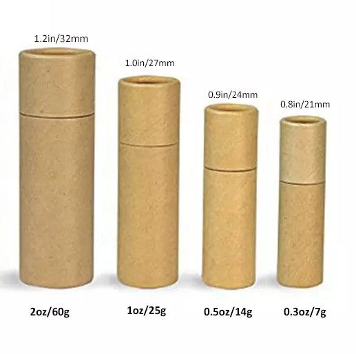 Eco-Friendly Kraft Push-Up Tube Packaging 2oz 1.50"X3.66" (38mm X 93mm)