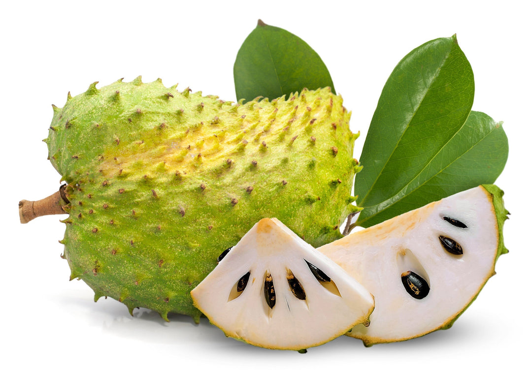 Soursop fruit isolated on white background