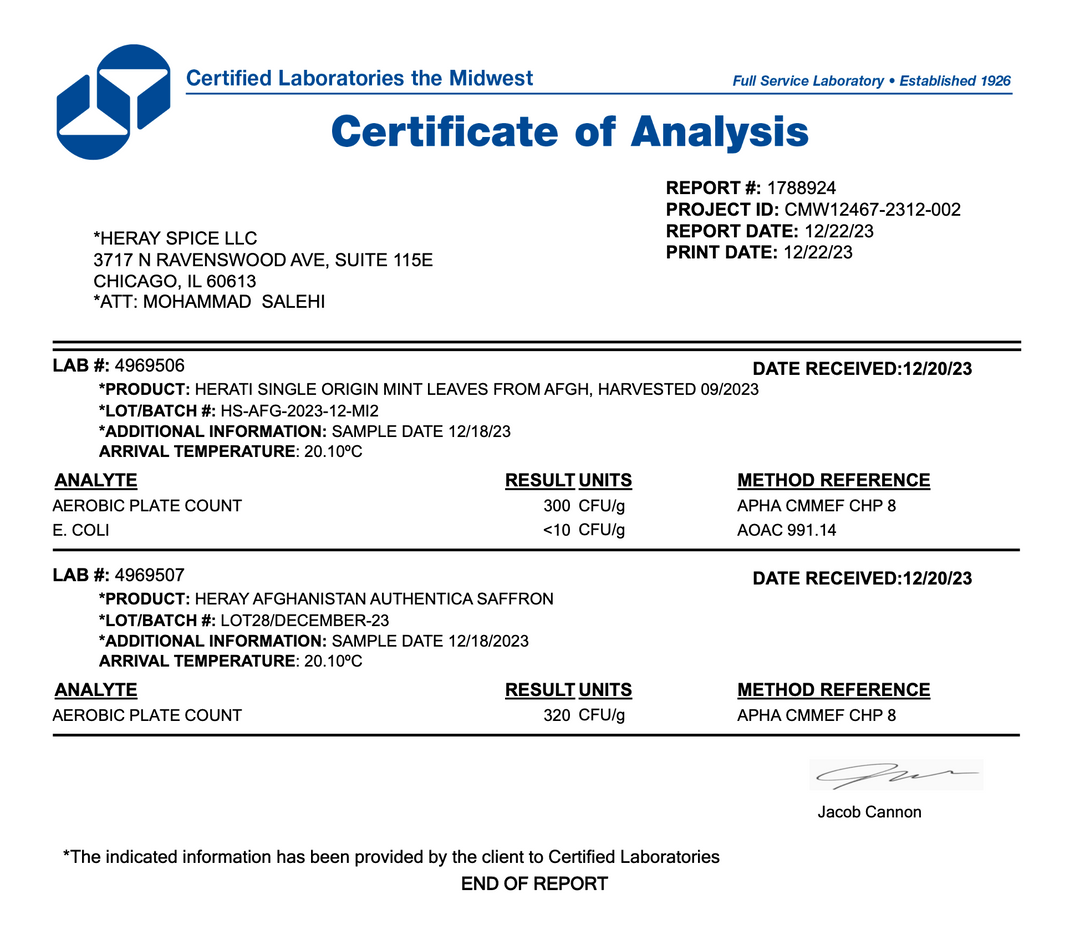 Heray Spice - Herati Mint Leaves (peppermint) 1 Oz