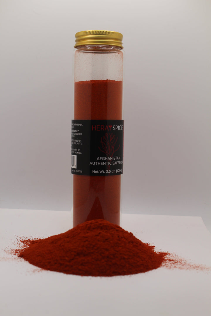 Heray Spice - 100 Grams (3.5 Oz) Heray Saffron Powder, Afghani Superior Negin Quality