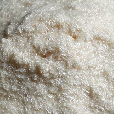 Off White Kojic Acis Crystals for pigmentation and brightening skin tone, used in soap and cosmetics. 