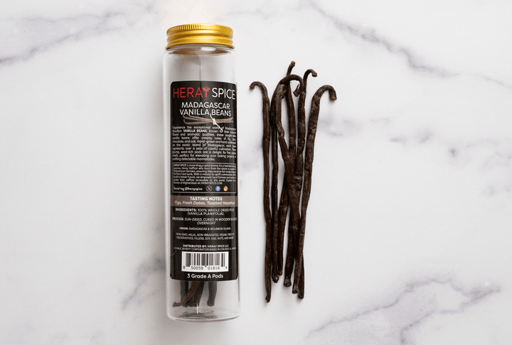 Heray Spice - Madagascar Vanilla Beans-4 Grade A Pods